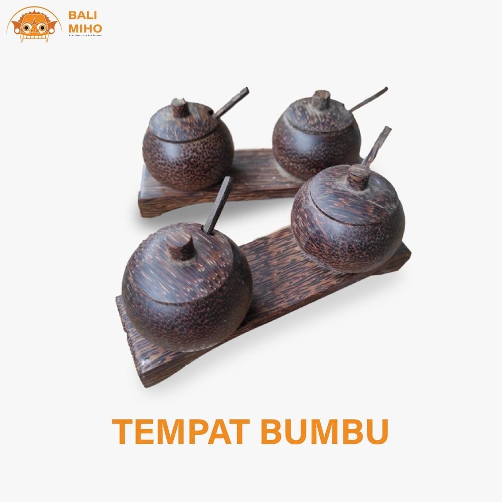 Living Tempat Garam Nerica Bumbu Halus Dari Kayu - Tempat Sambal - Tempat Gula - Tempat Kopi - Tempa