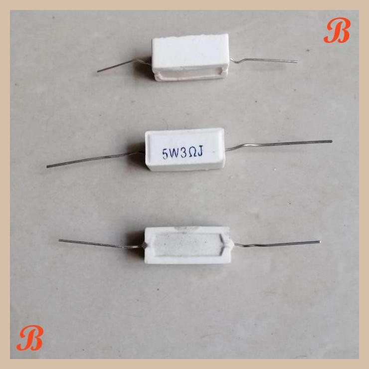 [SRE] 3 ohm R Tahanan Resistor Kapur 5w 5watt 3ohm 3R 3RJ 5 w watt