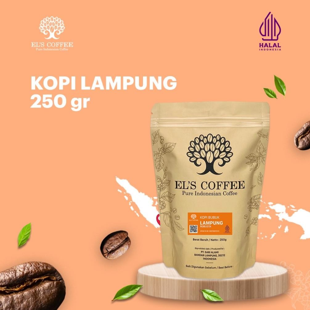 

El's Coffee Kopi Lampung Robusta 250Gr Biji Kopi/Kopi Bubuk/KopiRobusta Pure Indonesia Coffee Beans
