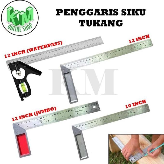 

SIKU TUKANG PENGGARIS SIKU TUKANG GARISAN SIKU TUKANG JUMBO TEBAL 10 INCH 12 INCH WATERPASS PSM Auto