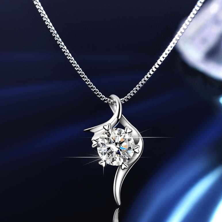 Kalung Moissanite Perak Asli 925 Kalung Wanita Berlian Sertifikat GRA Liontin Hadiah Ulang Tahun
