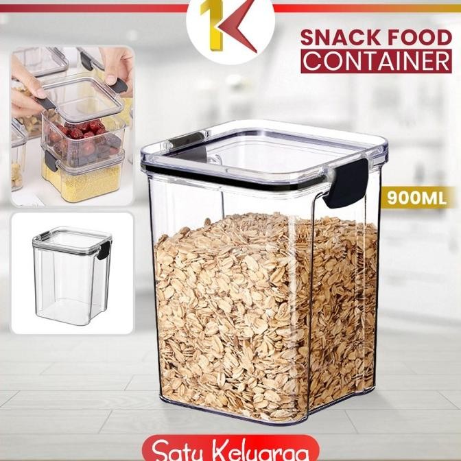 

SK-C1043 Toples Lebaran Kotak Bening 900ML Kontainer Makanan Kue