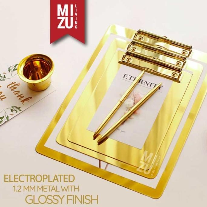 

Sublimely Golden Clipboard Papan Jalan Alas Ujian Emas Original