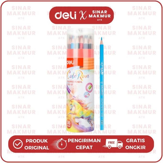 

Terbaru Pensil Warna/Color Pencil 36 Warna dengan Rautan Pensil pada Tabung Deli EC00337 (Set)