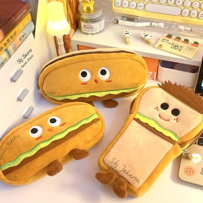 

Terbaru Tempat pensil kain Kotak pensil Pencil case karakter ROTI BURGER lucu