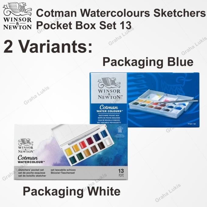

BEBAS ONGKIR - WINSOR&NEWTON COTMAN WATER COLOURS SKETCHERS' POCKET BOX - 12 HALF PAN