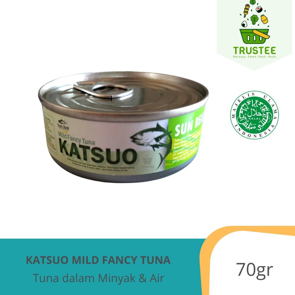

Um57 Sunbell Tuna Katsuo Mild Fancy / Tuna Chunk In Oil Kaleng Halal 70Gr