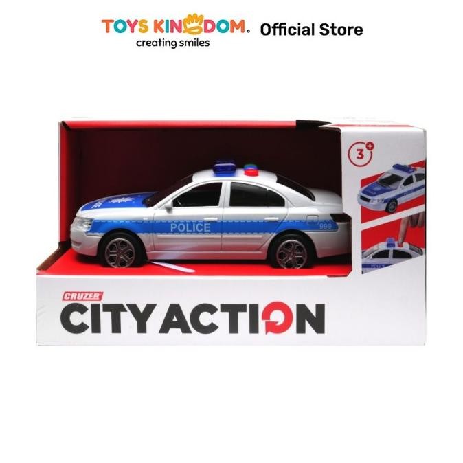 Sale Toys Kingdom Cruzer 1:32 City Action Friction Police Car - Silver Toys Kids Toy Mainan Anak Mob