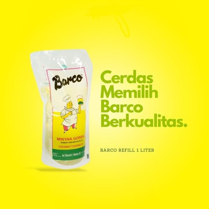 

MINYAK GORENG KELAPA BARCO 1L POUCH COCONUT OIL NON-CHOLESTEROL HF