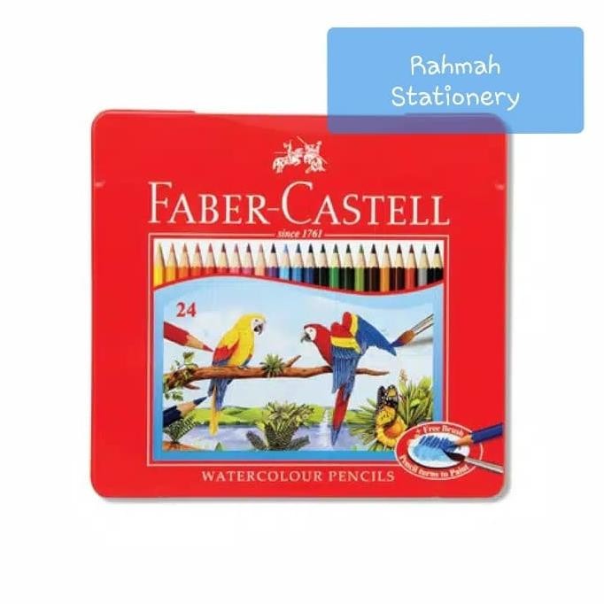 

Terbaru Faber-Castell Watercolour pencils 24 tin case / pensil warna 24