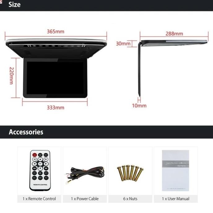 New Tv plafon / Roof 13.3" IPS SCREEN FULL HD 1080P. USB, MMC, HDMI