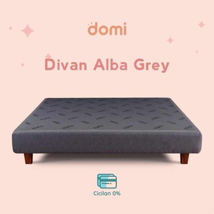 Domi Dipan Alba Grey / Tempat Tidur / Divan Kasur Springbed / Modern Minimalis Original Dan Terperca