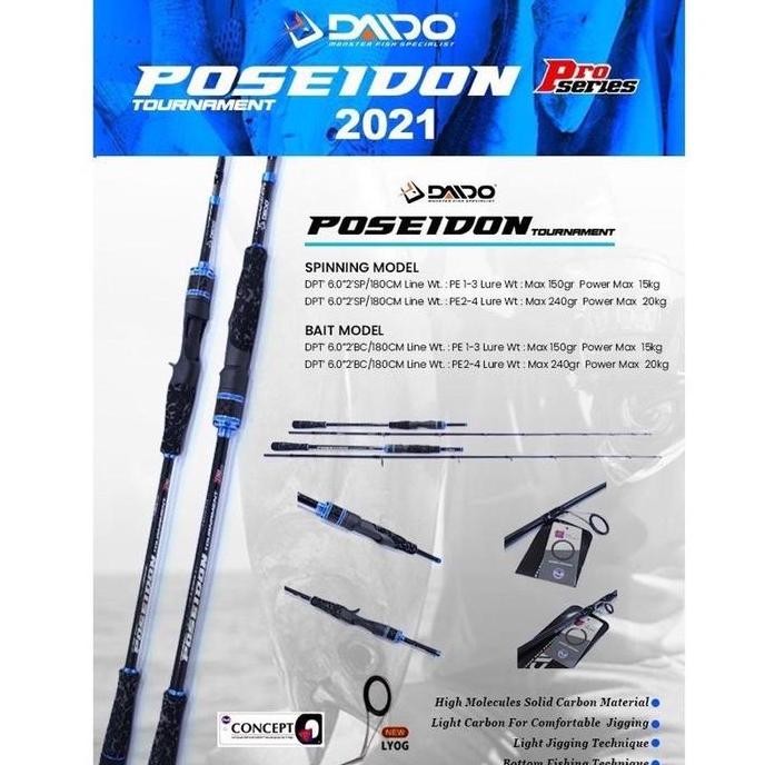 Joran Daido Poseidon Pro Series Fuji Light Jigging Carbon Solid Tournament Co