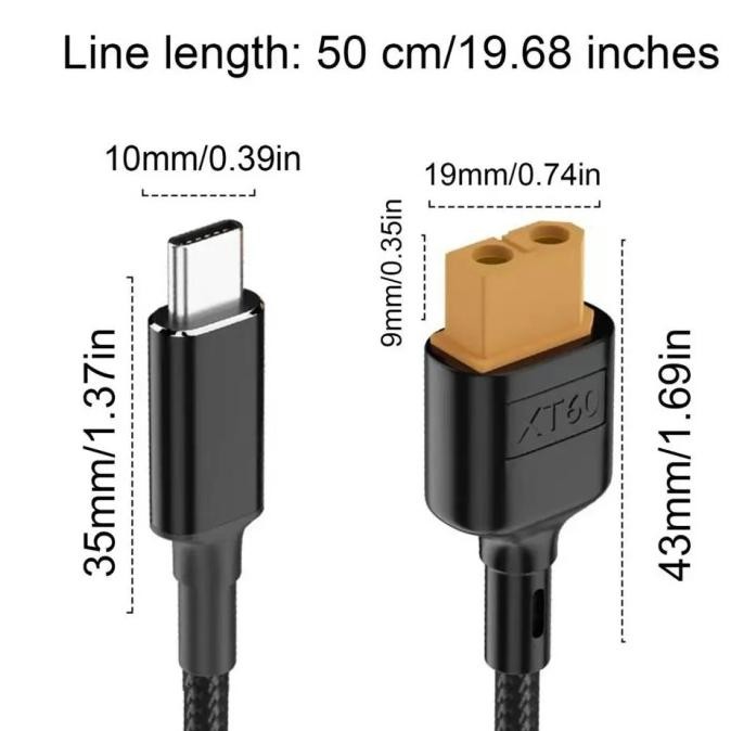 Kabel Balance Charger ToolkitRC SC100 USB to XT60 Type C Cable