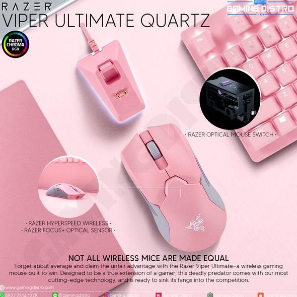 Mouse Gaming Razer Viper Ultimate Quartz - Razer Viper Ultimate Pink