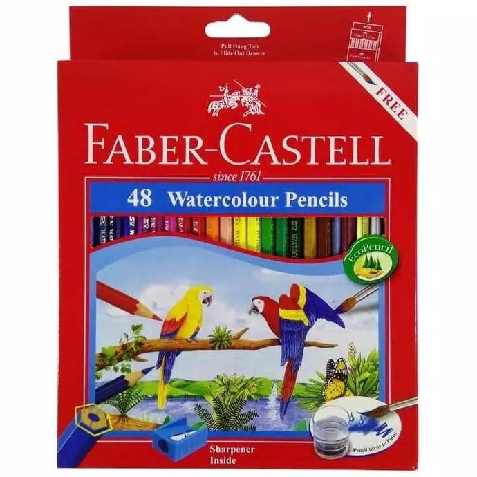 

Terbaru Pensil Warna Faber Castell 48 Water colour / Free Kuas dan Rautan