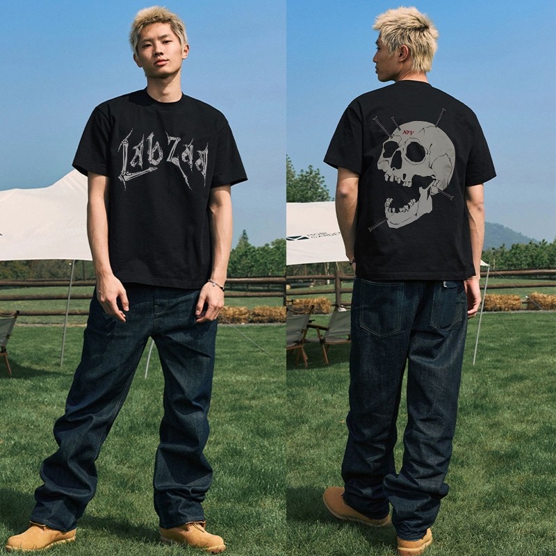 Kaos Pria Hitam Keren Kece Bahan katun combed Print T-shirt Unisex Nyaman C080