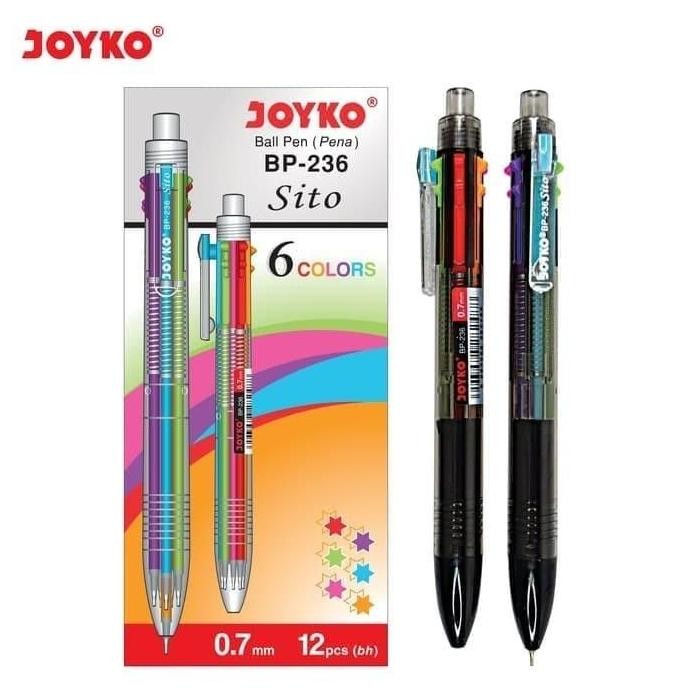 

Tersedia Ballpen Pulpen Pena Joyko Bp-236 Sito 6 Color Murah