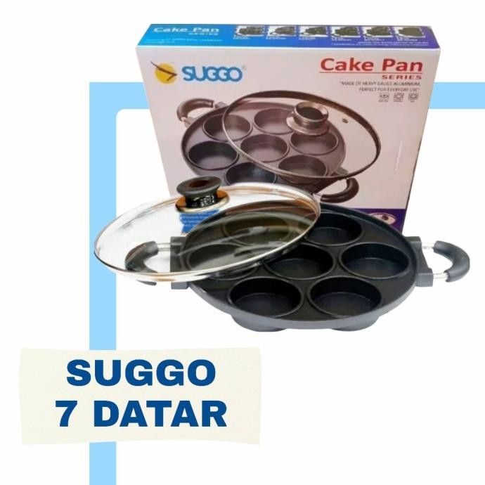 Cetakan kue 7 lubang datar SUGGO loyang kue lumpur martabak mini