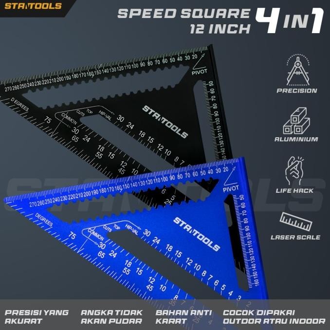 

siap kirim speed square 12 inch besar 30cm penggaris segitiga woodworking tukang