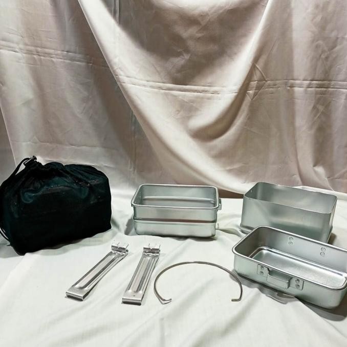 BEBAS ONGKIR - NESTING KOTAK TNI/ ALAT MASAK CAMPING/ COOKING SET KOTAK/ NESTING TNI