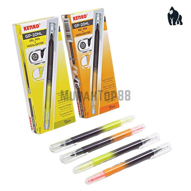 

Tersedia Kenko 2 In 1 Pulpen Gel + Highlighter Gp-20Hl Kuning Orange [12 Pcs]