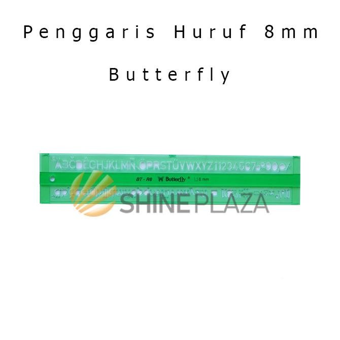 

siap kirim mal cetakan huruf butterfly 8mm bt-r8 - penggaris teknik letter template mall sablon 8 mm