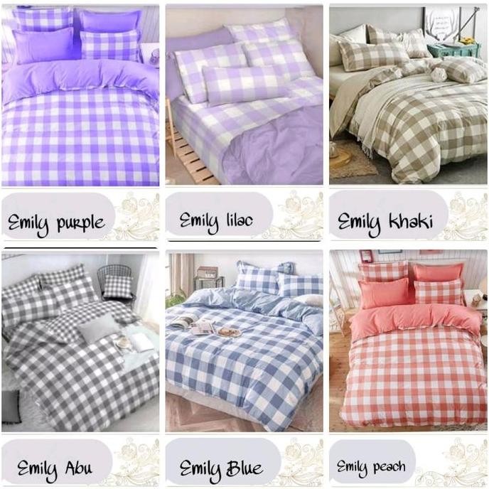 Sprei Motif Aesthetic / Seprai Motif Kotak-kotak Korea Ukuran No 1 180x200 dan 120x200