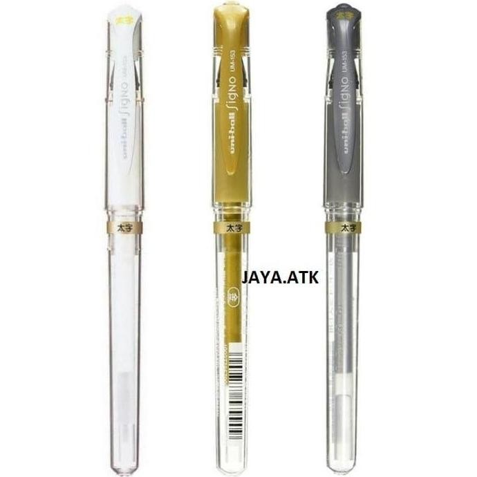 

Tersedia Pulpen Gel Perak Silver Gold Emas Uniball Signo Um-153 1.0 Mm Medium