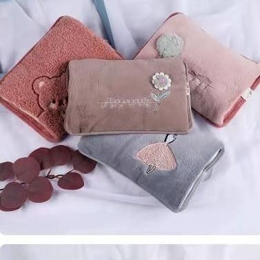 Bantal Air Panas Electric Bulu Tebal Lembut / Kompres Air Listrik