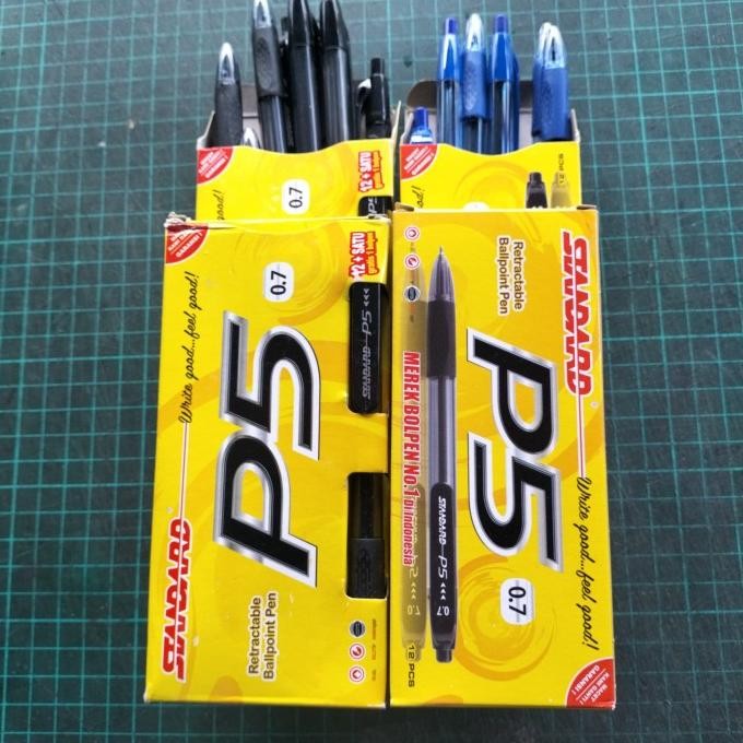 

Tersedia Pulpen Standard P5 0.7 Hitam Dan Biru