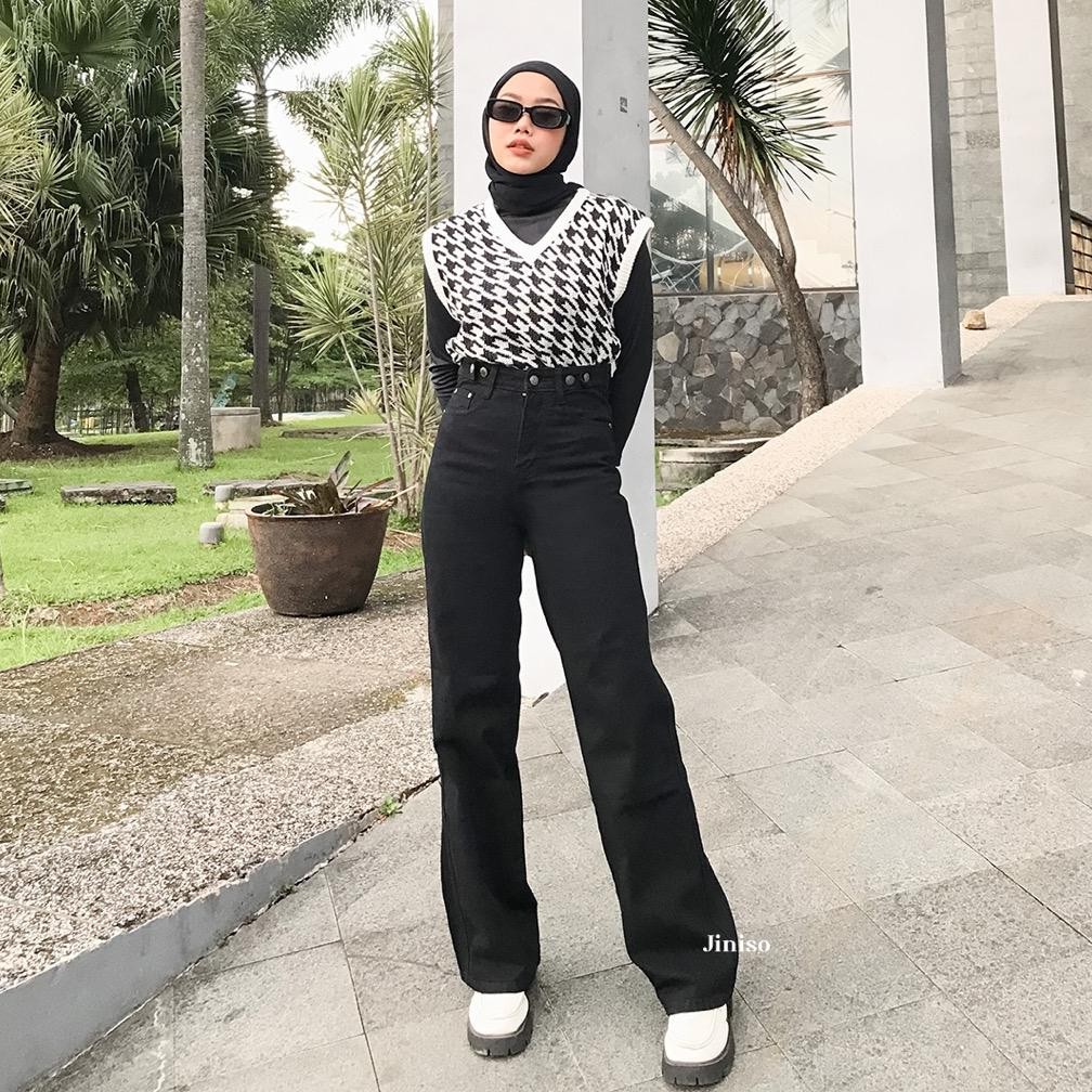 Gj-46 Jiniso - Highwaist Adjustable Baggy Under Age Jeans
