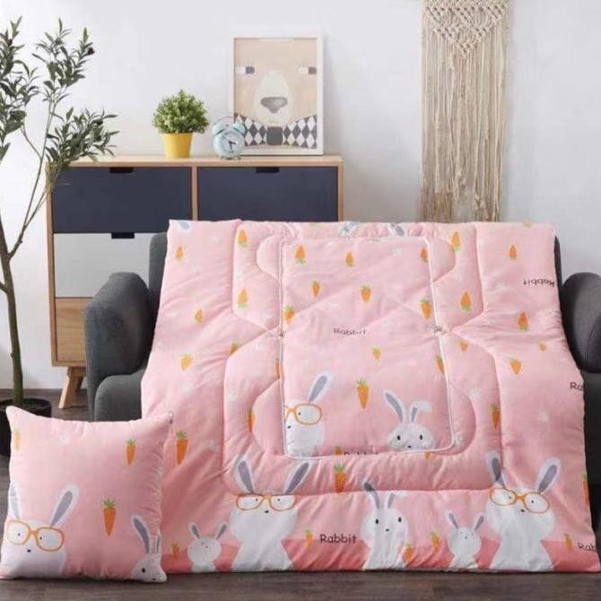 BALMUT BANTAL SELIMUT / BANTAL LIPAT PRAKTIS JADI SELIMUT Katun Lembut Bisa Dicuci Kain