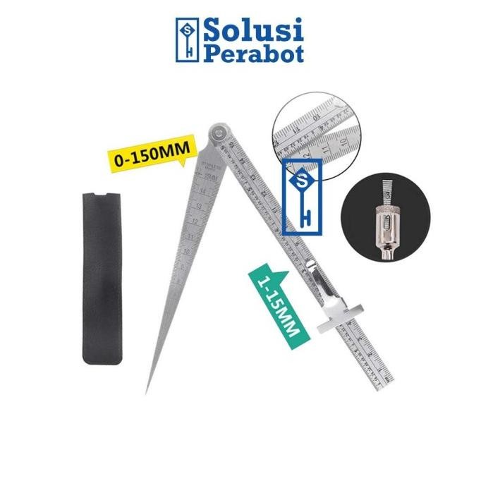 

siap kirim welding taper gauge 0-150mm ai53 sp / penggaris feeler