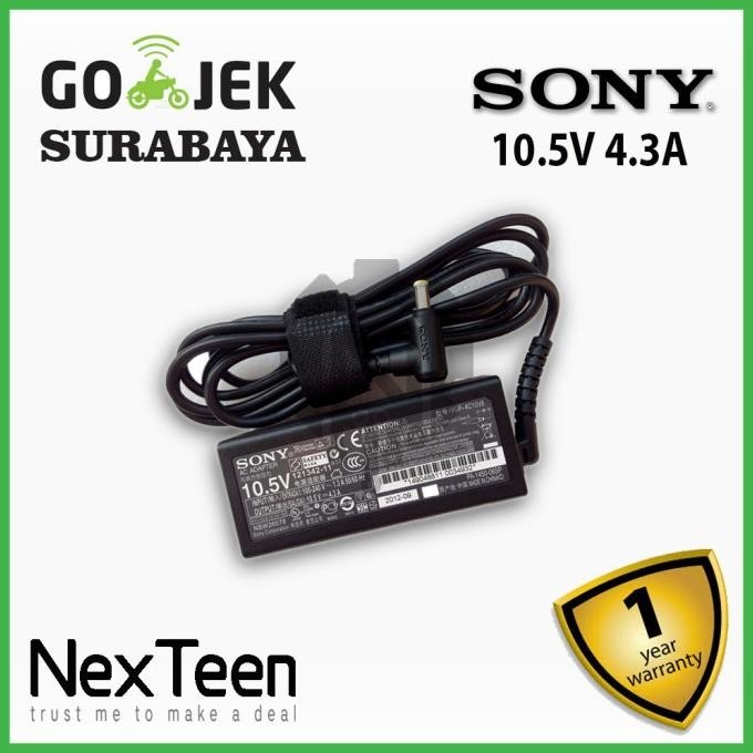 Adaptor Sony Vaio Duo 13 Pro 11 13 Touch Ultrabook Svd13225Pxb Svd13225Pxw 10.5V 4.3A Adlson11 New S