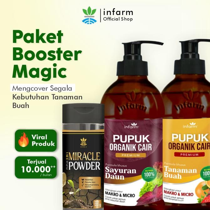 INFARM - Paket Pupuk POC Buah, POC Sayur, Miracle Powder