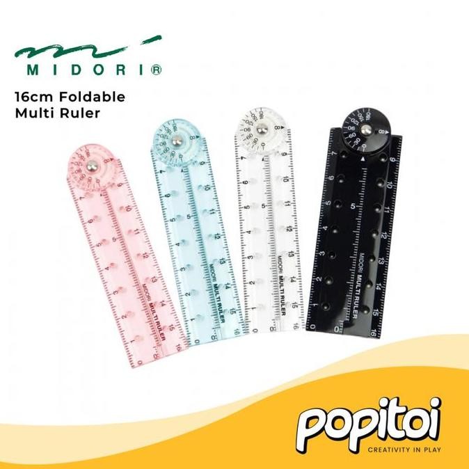 

siap kirim midori foldable multi ruler 16cm penggaris mini