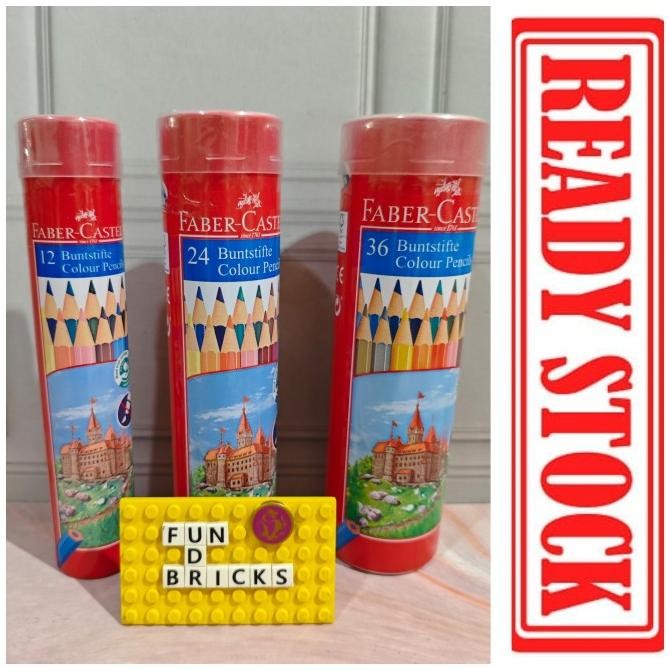 

Faber Castell 12 24 36 Colour Pencils in round tin kaleng