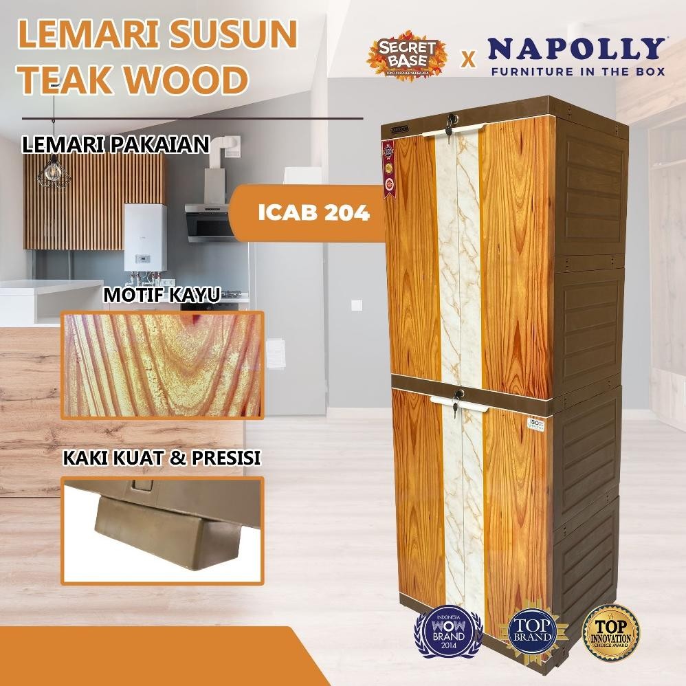 Napolly Icab 204 - Kunci / Almari Plastik / Lemari Susun Pakaian / Bok / Lemari Jumbo Diskon