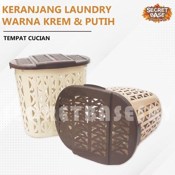 Keranjang Laundry - Keranjang Baju / Keranjang Pakaian Tutup Plastik Tinggi Serbaguna Original