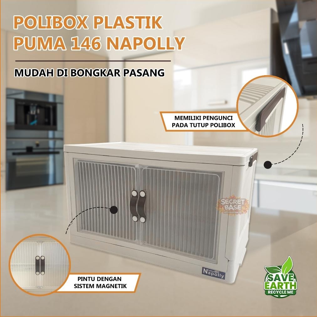 Napolly Polibox 146 Susun 1 + Roda - Almari Plastik / Bok / Lemari Jumbo Original