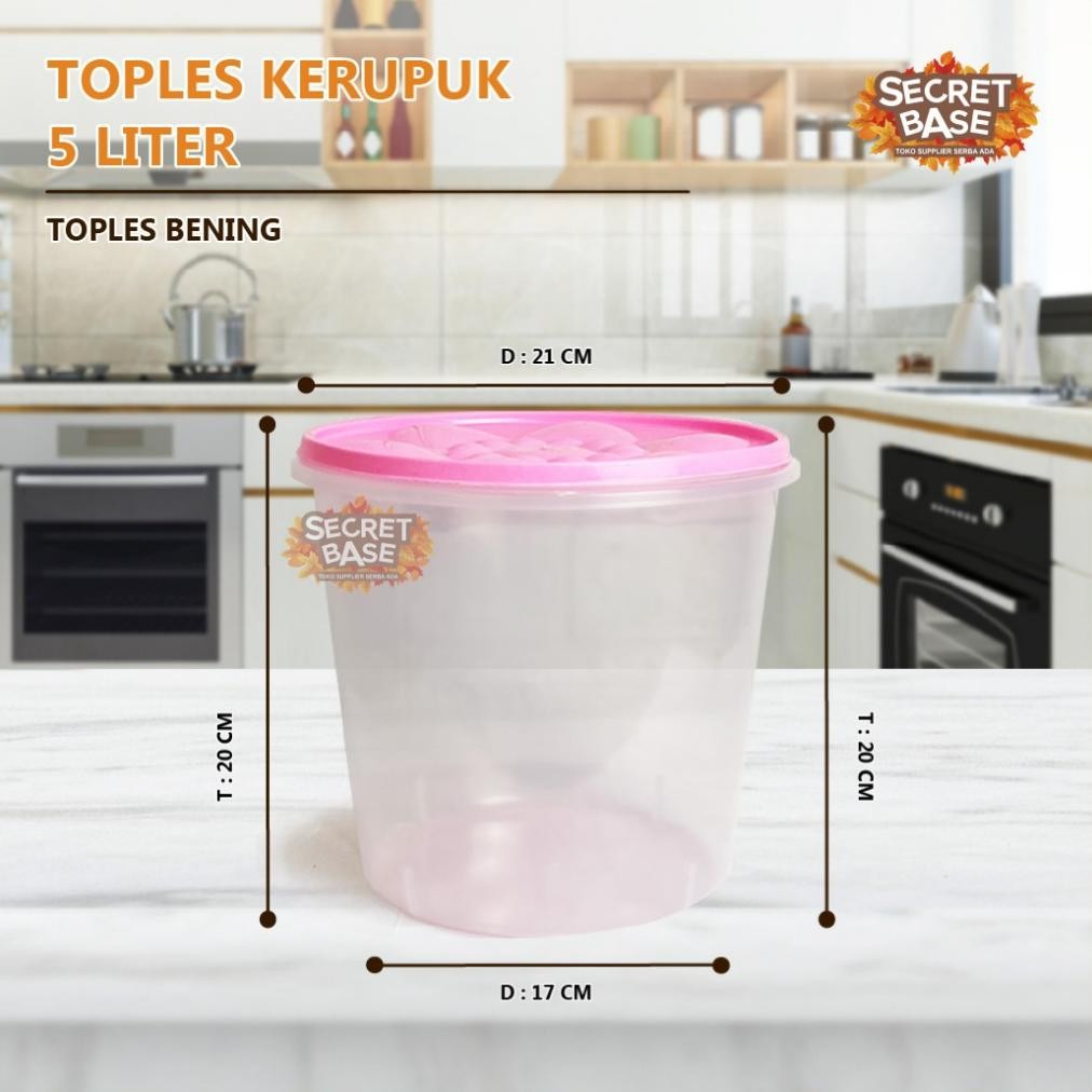 Toples Melodi 5 Liter - Tempat Makanan Plastik 5000Ml / Snack Kiloan Toples /Sealware/Toples Kerupuk