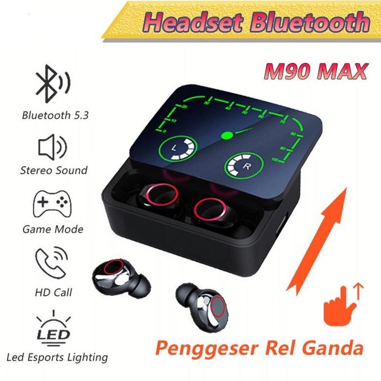Tws M90 Max Headset Bluetooth Wireless Gaming Earphone With Powerbank