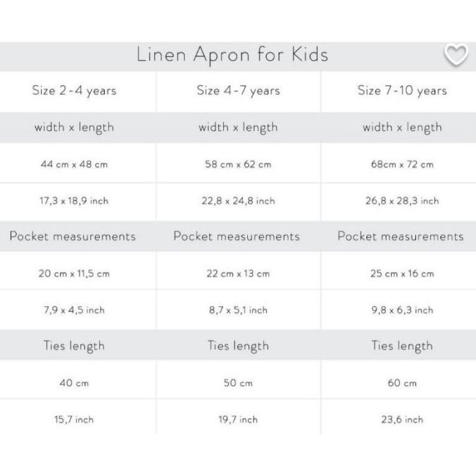 Kids Apron Pinafore Apron Anak Linen Apron Anak Kids Pinafore Apron