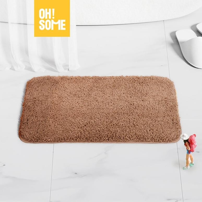 OHSOME - Dajiang Room Mat Velvet Yellow / Gray / Brown Keset Kaki Lembut Ukuran 40*60