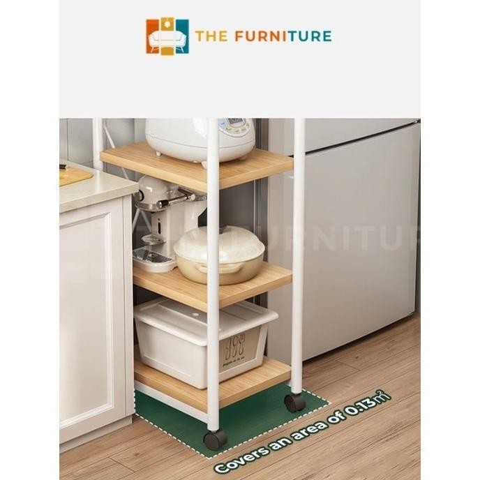 Rak Troli / Rak Dapur / Rak Penyimpanan Susun 4/5 Tingkat Besi Rack /Dapur Microwave Kamar Mandi Rak