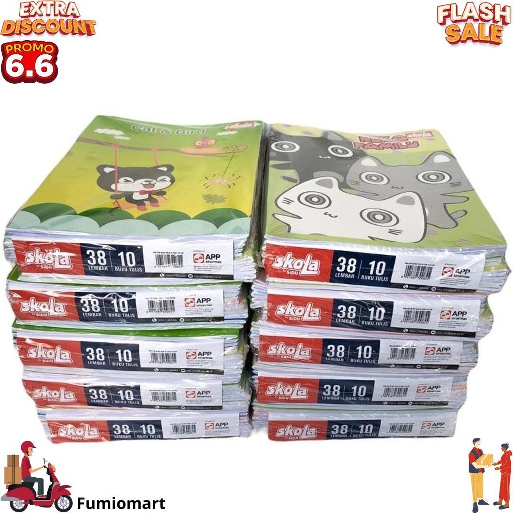 

Buku Tulis Sidu Skola 38 Lembar Murah / Buku Sekolah 1 Pak Isi 10 Buku D Termurah