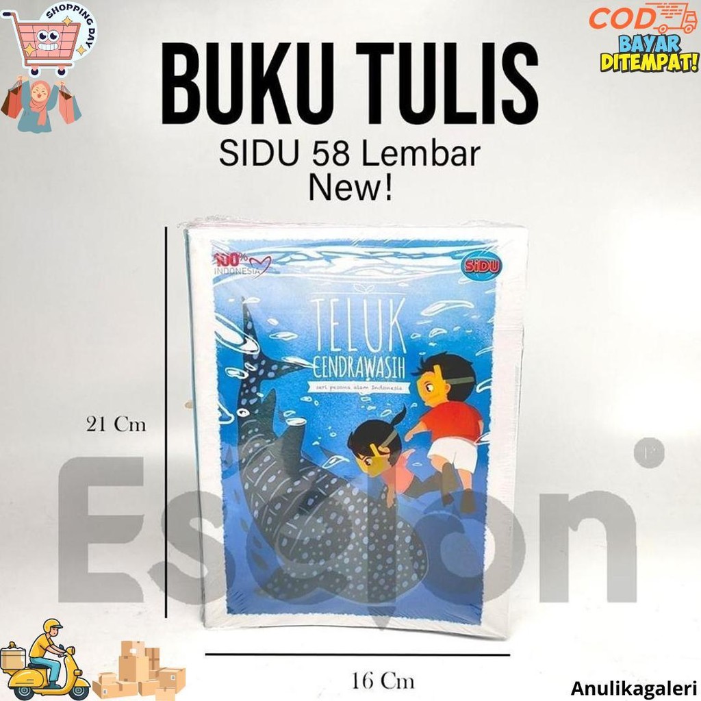 

10Pcs Buku Tulis Sidu Garis 58Lembar / 1Pack Buku Tulis Sidu 58Lembar D Terlaris