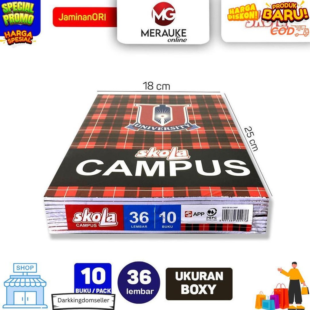 

Buku Tulis Campus Skola 36 Lembar (1 Pack Isi 10 Buku) D Gratis Ongkir