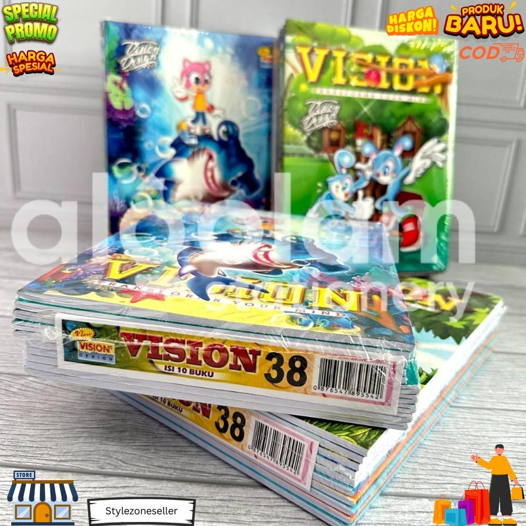 

Satu Pack ( 10 Pcs ) Buku Tulis Vision 38 D Sale